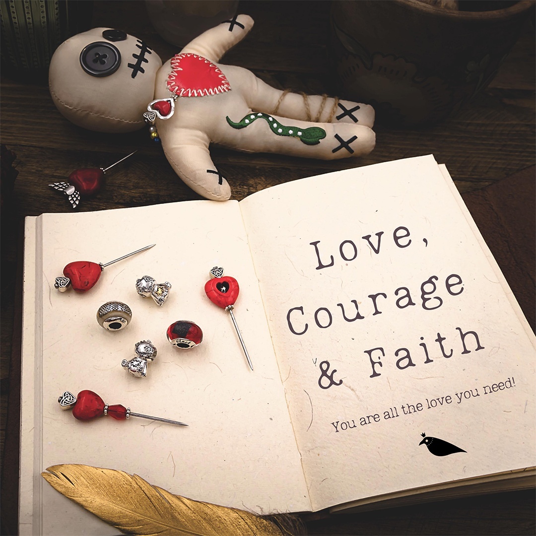 Black Raven Beads Love Courage Faith