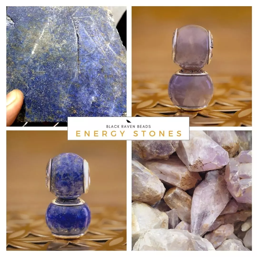 Energy Stones - Lapis Lazuli and Purple Agate