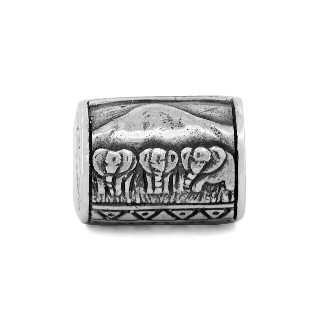 Elephants of Amboseli and the Mara Crossing Charm Bead