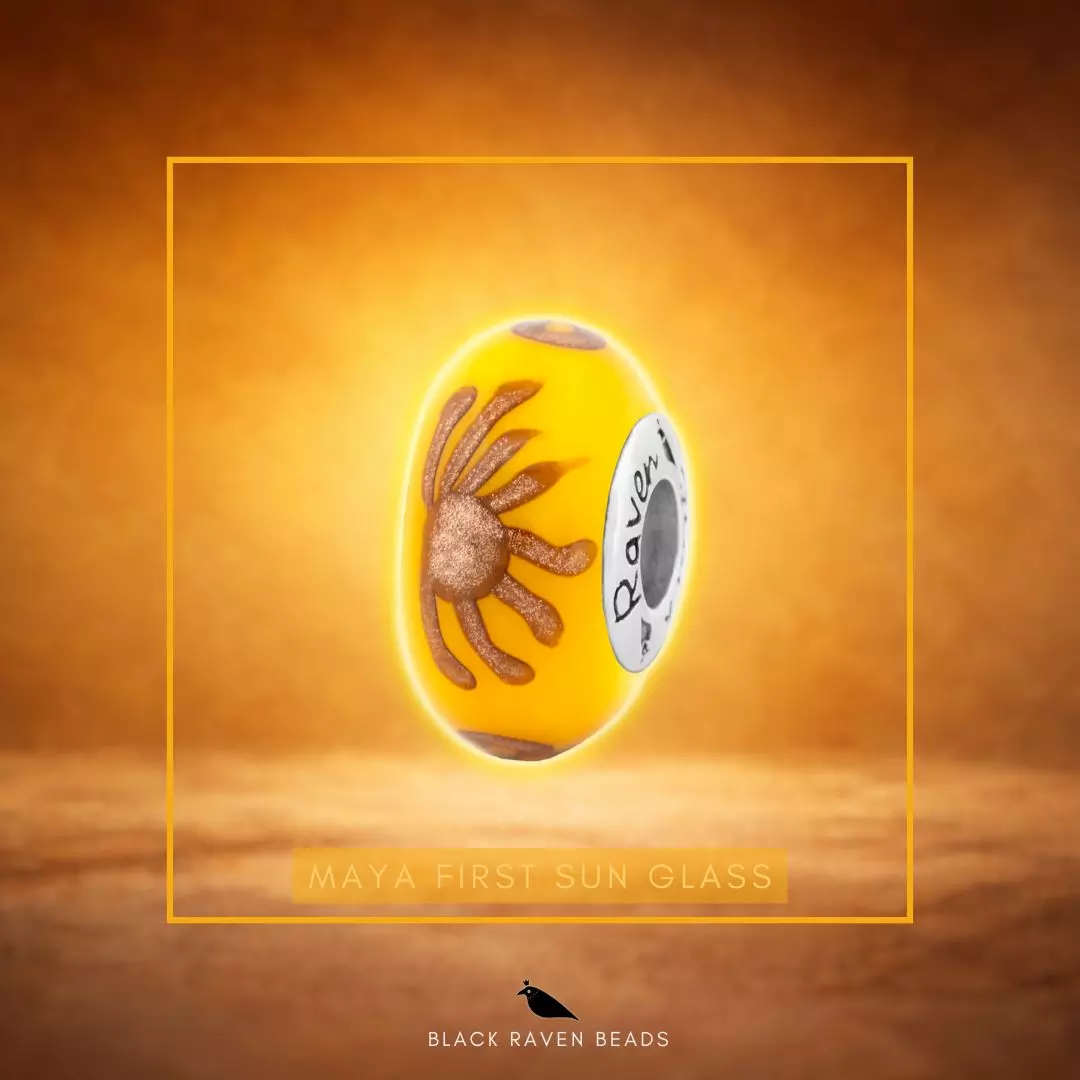 Black Raven Beads Maya First Sun glass bead