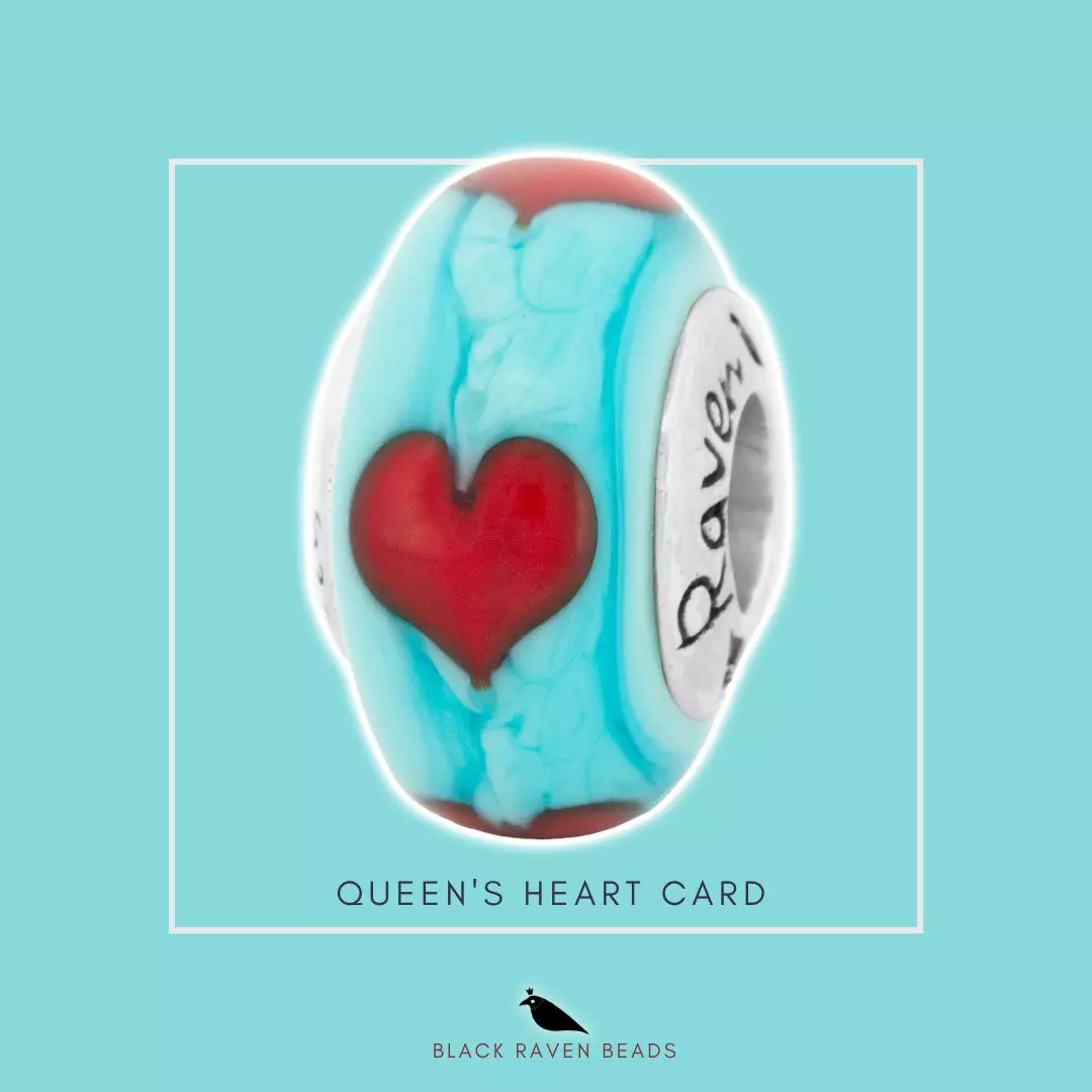 Queen's Heart Card Charm Bead