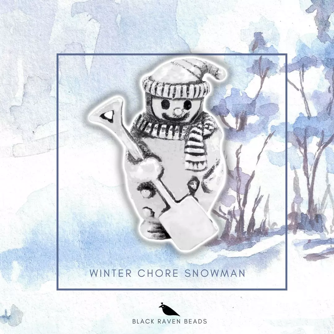 Winter Chore Snowman Charm Bead