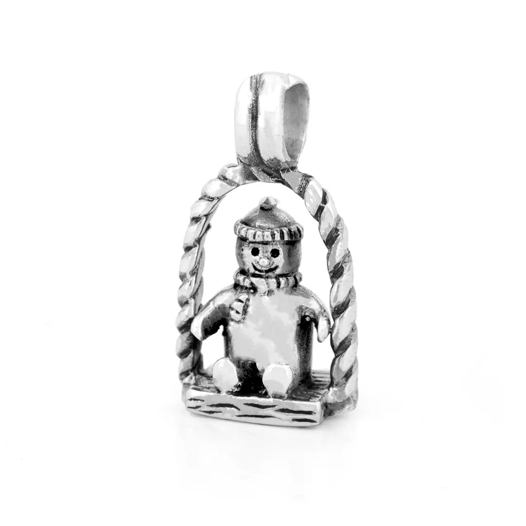 Snowman swing Charm Bead