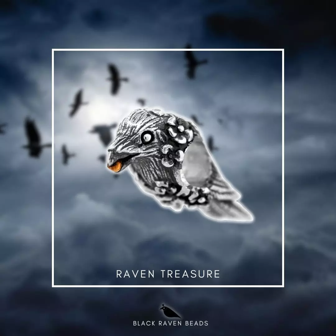 Raven Treasure charm bead