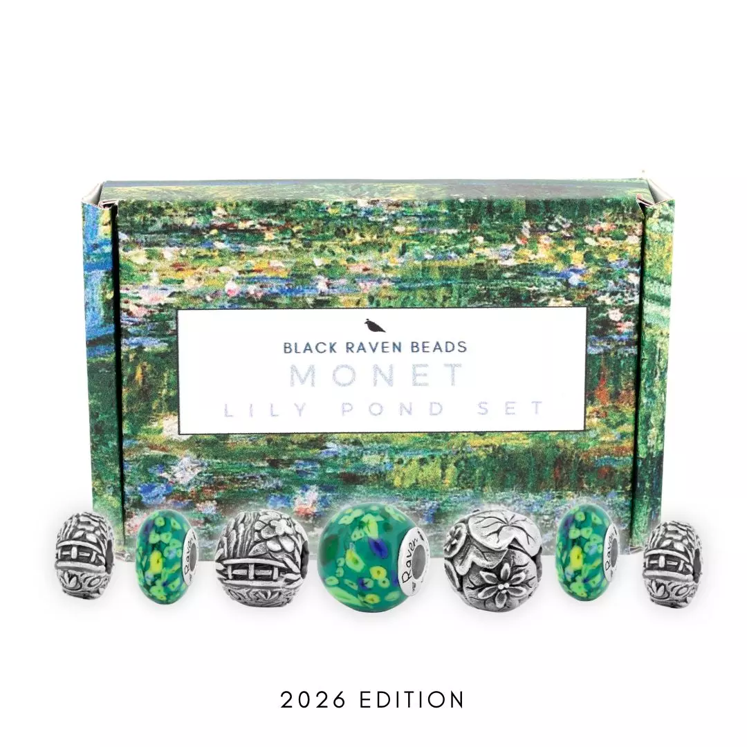 Monet Lily Pond 2026 Edition Collectors Set with XL Water Lily Glass bead