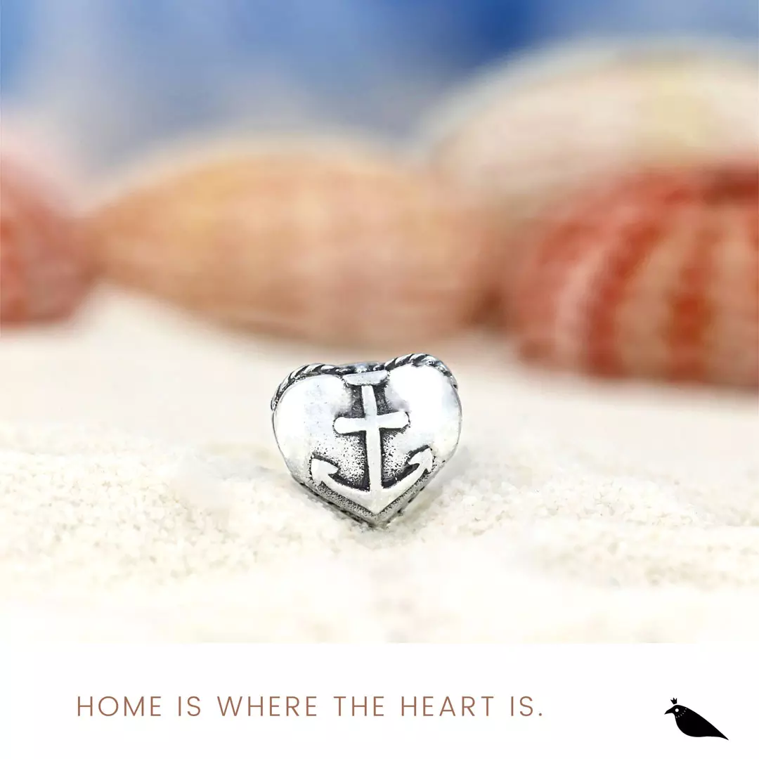 Heart Anchor Charm Bead