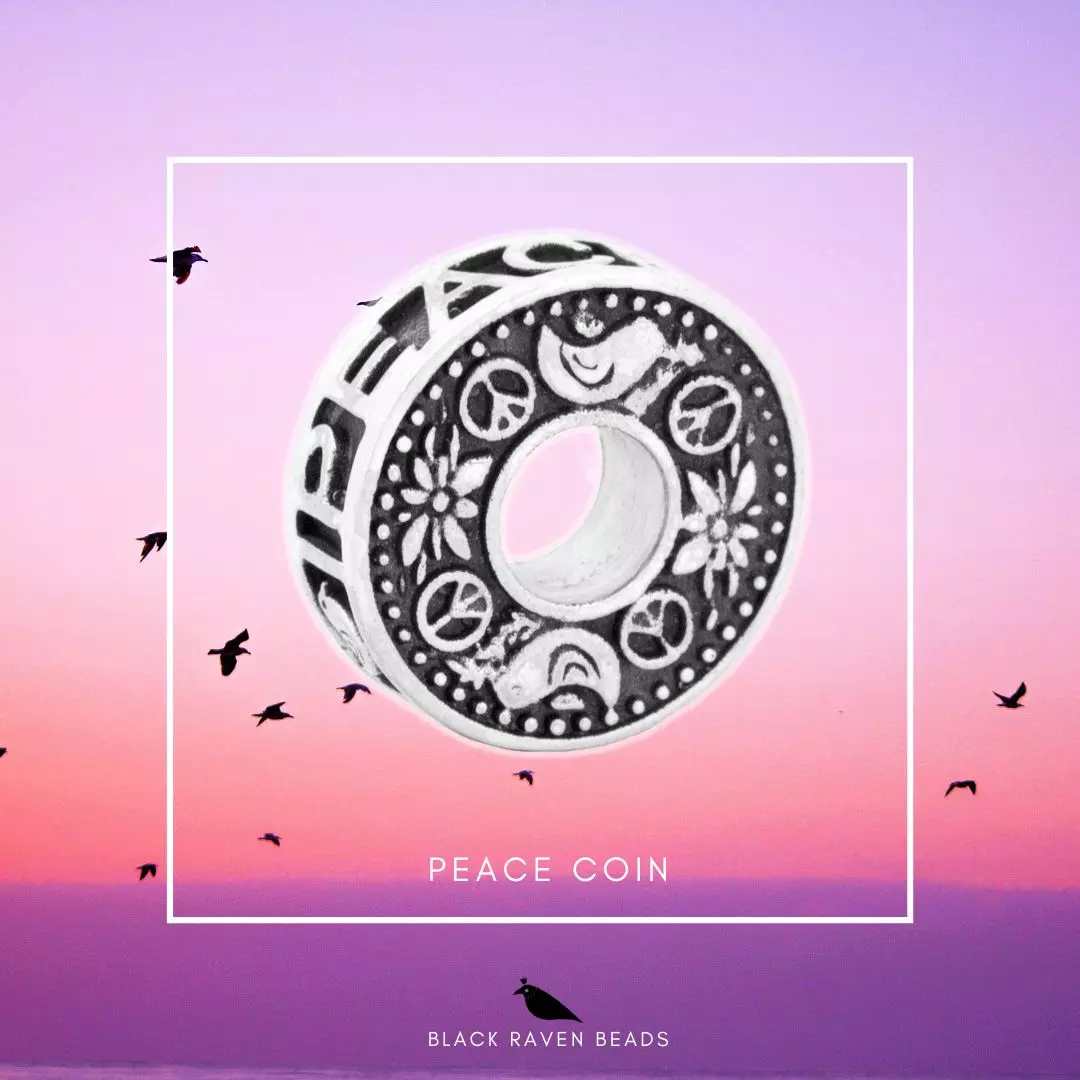 Wish Coin Peace Charm Bead