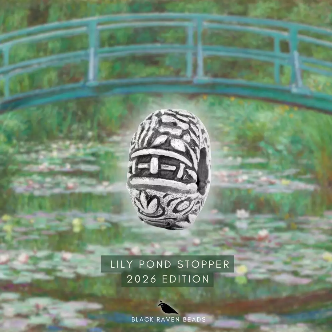 Monet Lily Pond 2026 Edition sterling silver stopper bead