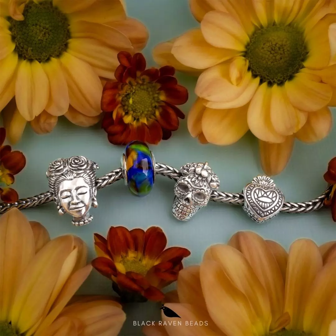 Frida Kahlo collection of sterling silver and glass beads