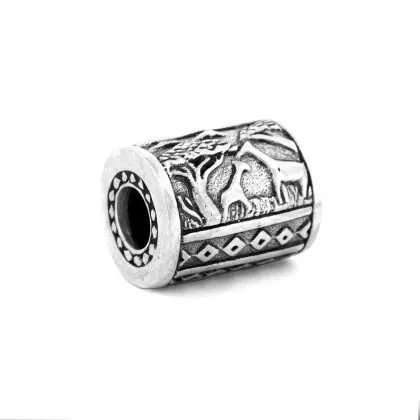 African Savanna (showing Giraffe and an Acacia umbrella tree) Charm Bead
