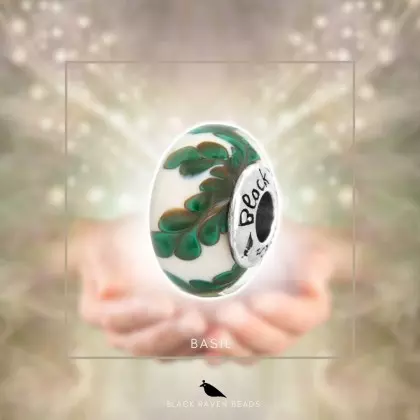 Basil glass charm bead