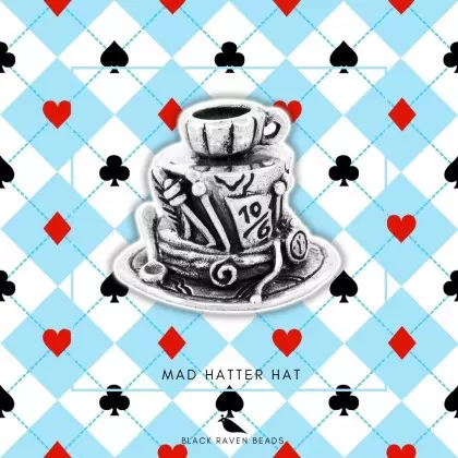 Mad hatters hat wonderland Charm Bead