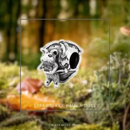 Strawberry Haul Mouse silver bead