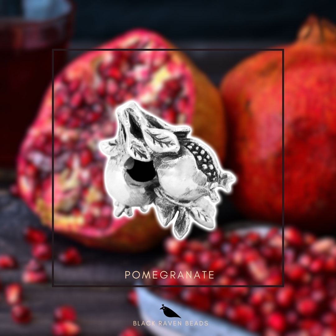 Pomegranate silver bead