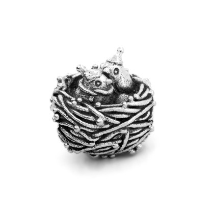 Winter Robin Nest Charm Bead