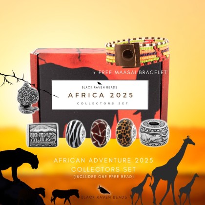 Africa 2025 collectors set of charm beads for bracelets with free maasai beaded bracelet