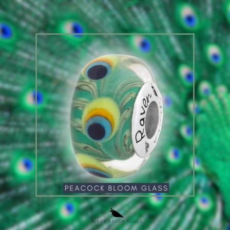 Peacock glass bead