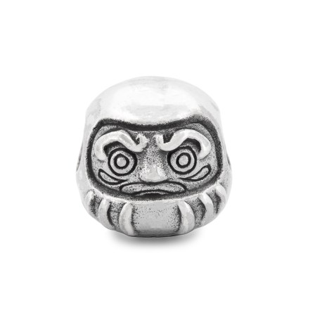 Black Raven Beads Daruma handcrafted sterling silver bead inspired by the Japanese Daruma doll, a symbol of perseverance and hope